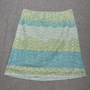 VTG Y2K Exact Change Fairycore Embroidered Skirt Sz 11 (M) Blue Green Floral